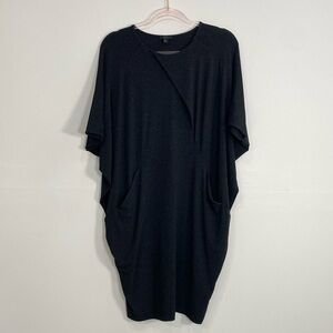 COS Dress Oversized Draped Jersey Knit Cocoon Dress Women's Small Black